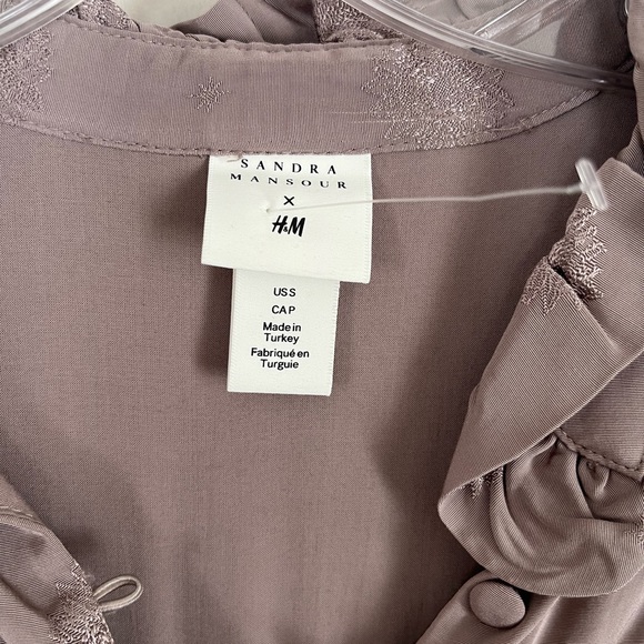 H&M Sandra Mansour Long Sleeve Viscose Jacquard Weave Tunic Dress - Picture 11 of 13